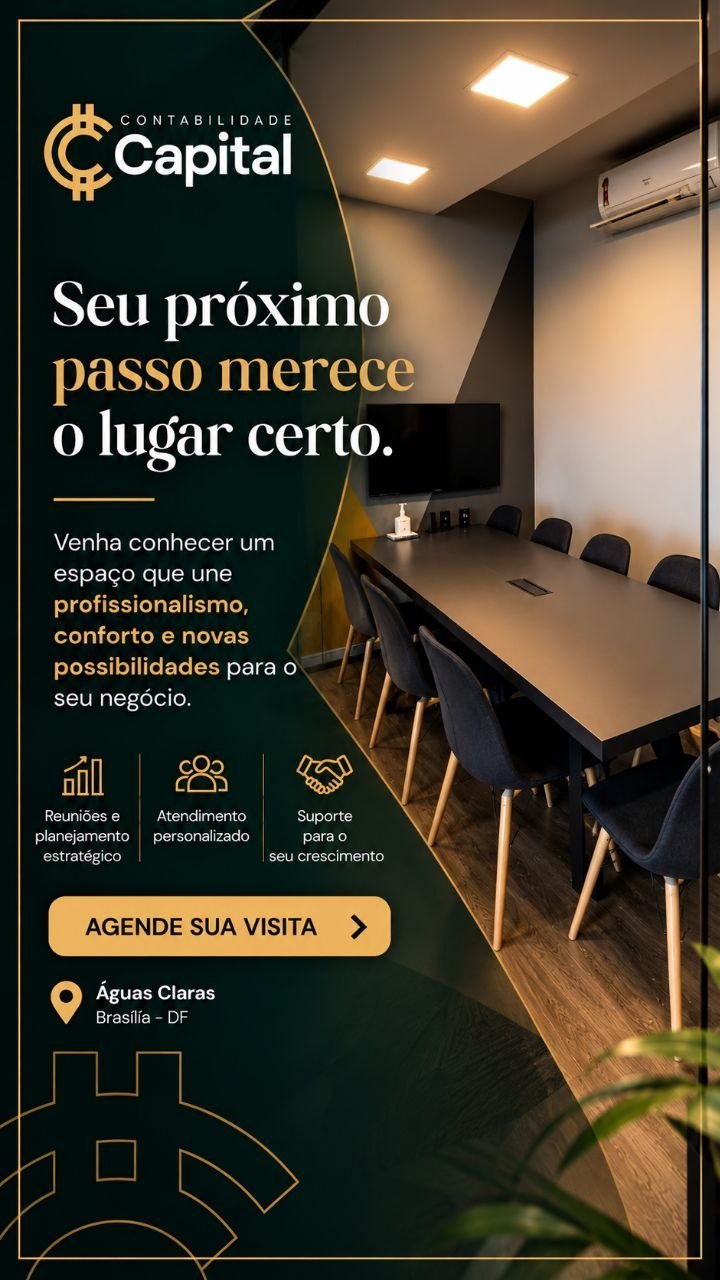 Seu próximo passo merece o lugar certo — espaço de atendimento da Contabilidade Capital em Águas Claras