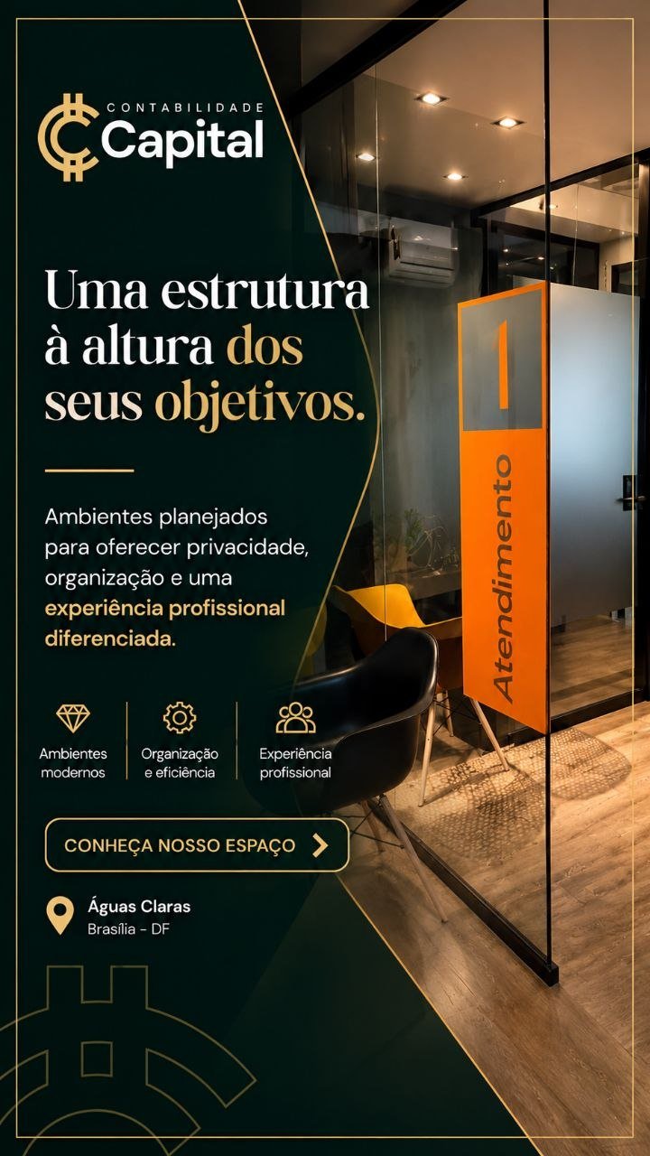 Uma estrutura à altura dos seus objetivos — espaço de atendimento da Contabilidade Capital em Águas Claras