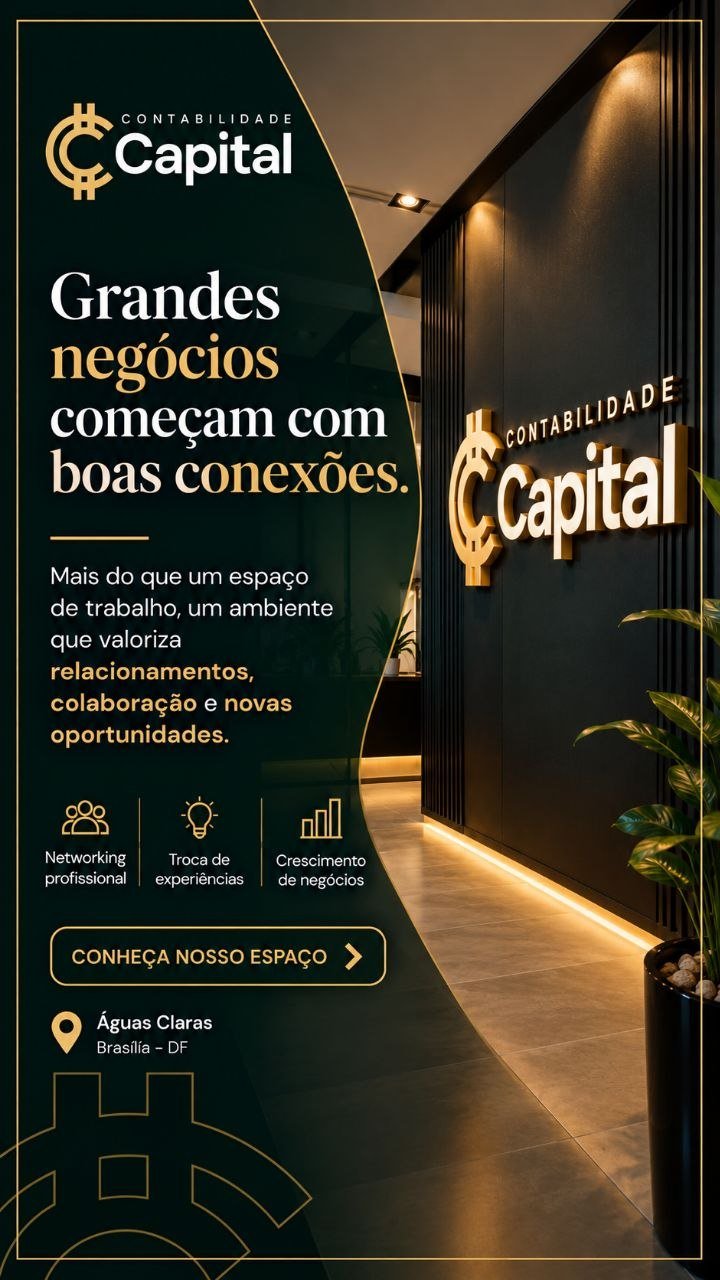 Grandes negócios começam com boas conexões — espaço de atendimento da Contabilidade Capital em Águas Claras